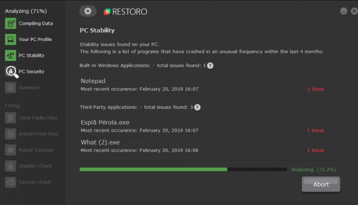 restoro system optimizers screenshot